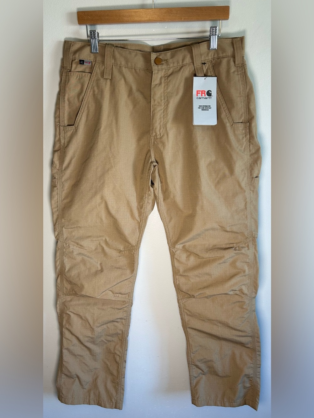 Carhartt Force Flame-Resistant Ripstop Utility Work Pants 34X32 Tan Khaki NWT